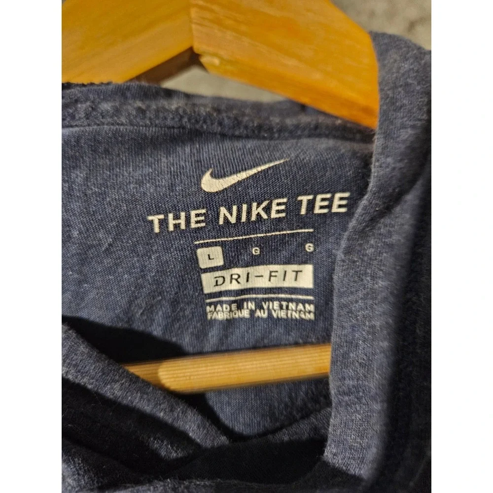 Nike Dri-FIT Short Sleeve Hoodie Nike Blue Large Mens Heathered